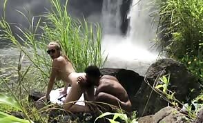 Hawaii waterfall interracial sex